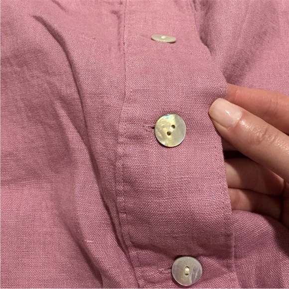 Madewell NWT Plus Bateau-Neck Tank in 100% Linen 4 XL Shaded Pink - Picture 4 of 10